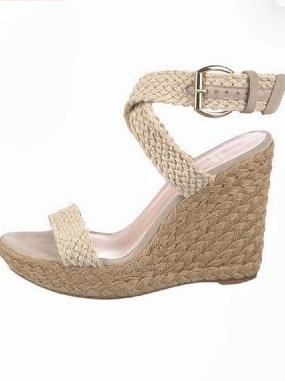 Stuart Weitzman Alex Espadrille Wedge Sandal Beige US 9.5 used